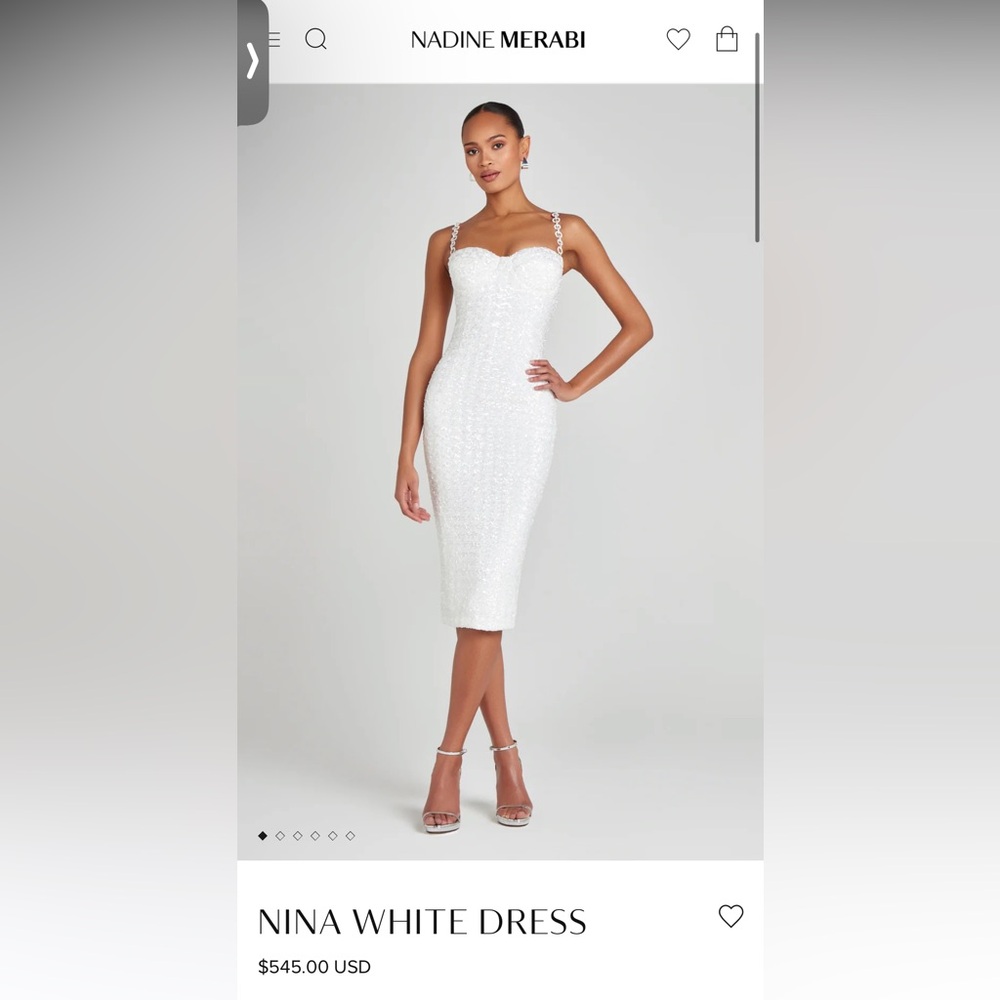 NWT! NADINE MERABI NINA WHITE DRESS XS
